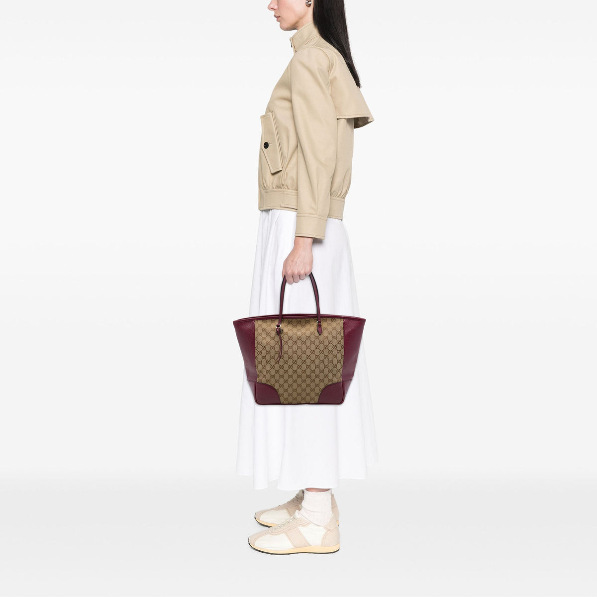 Gucci GG Canvas and Calfskin Bree Tote