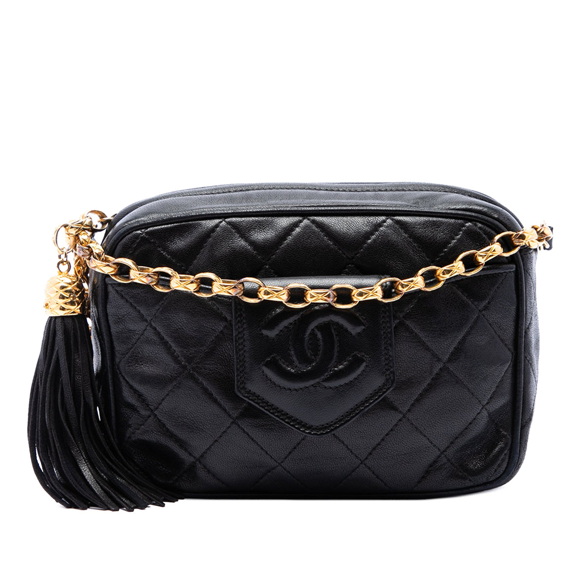 Chanel CC Quilted Lambskin Tassel Camera Bag