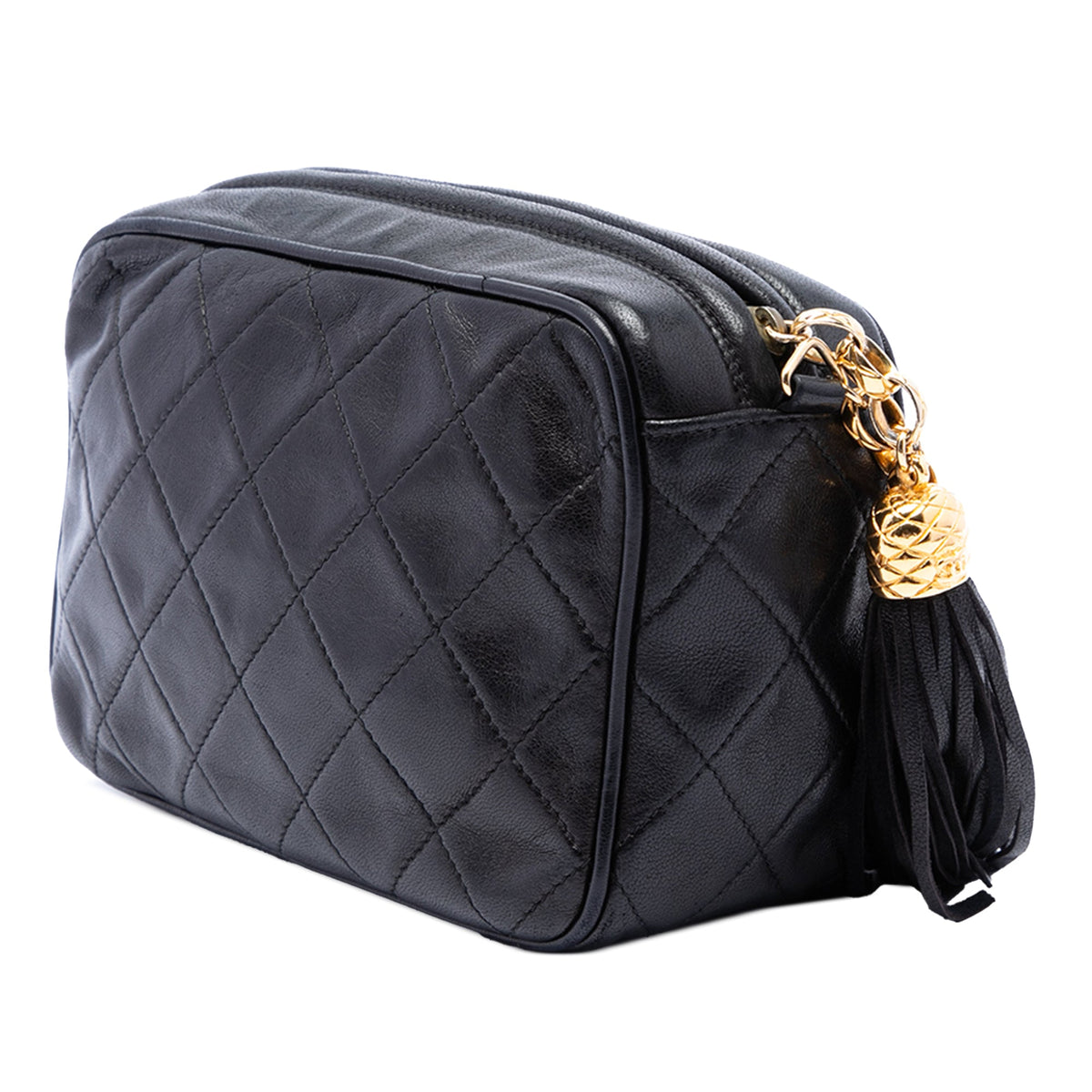 Chanel CC Quilted Lambskin Tassel Camera Bag