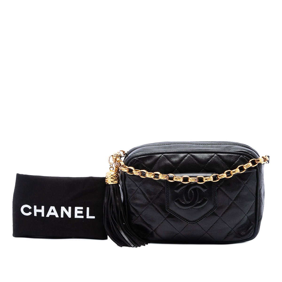 Chanel CC Quilted Lambskin Tassel Camera Bag