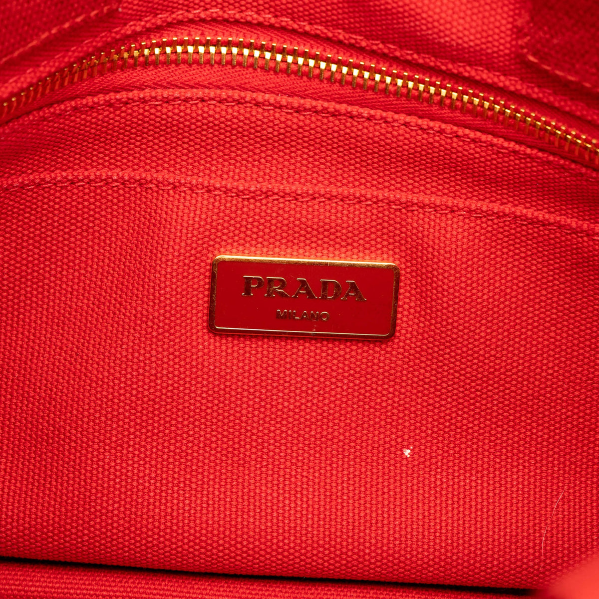 Prada Small Canvas Canapa Logo Tote — Red