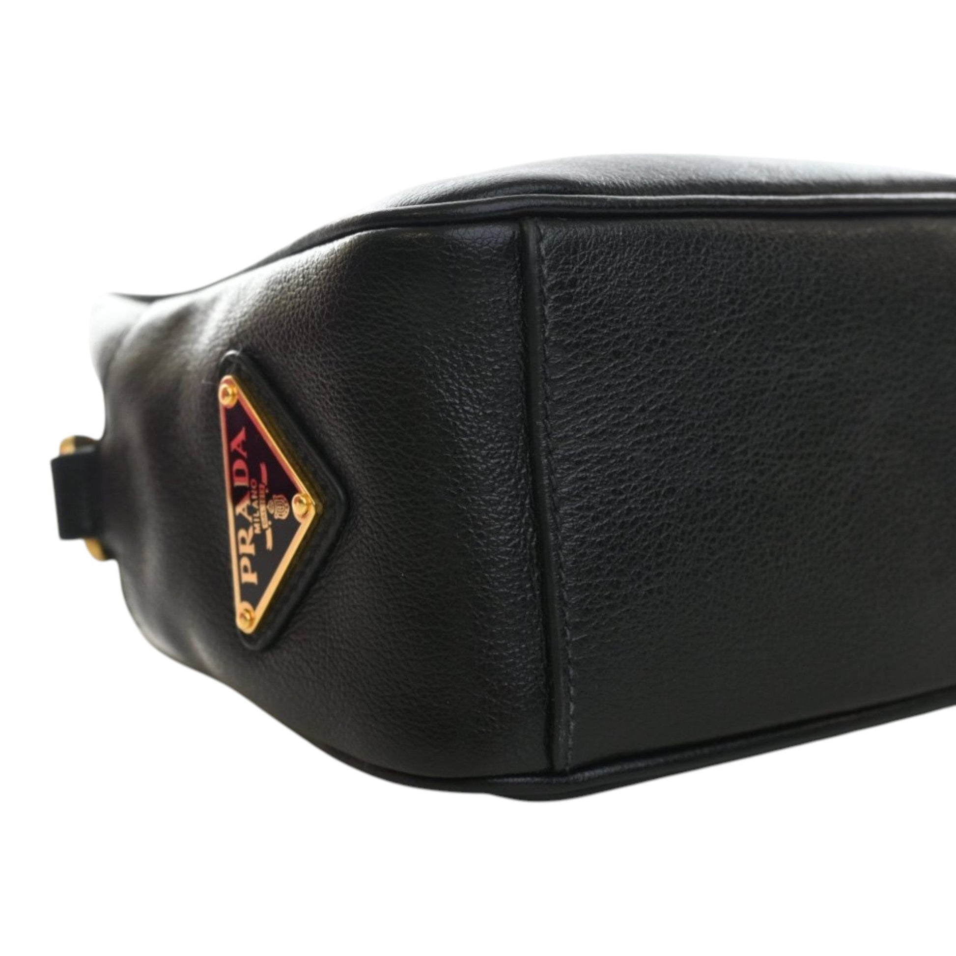 Prada Small Embossed Calfskin Canapa Logo Camera Bag