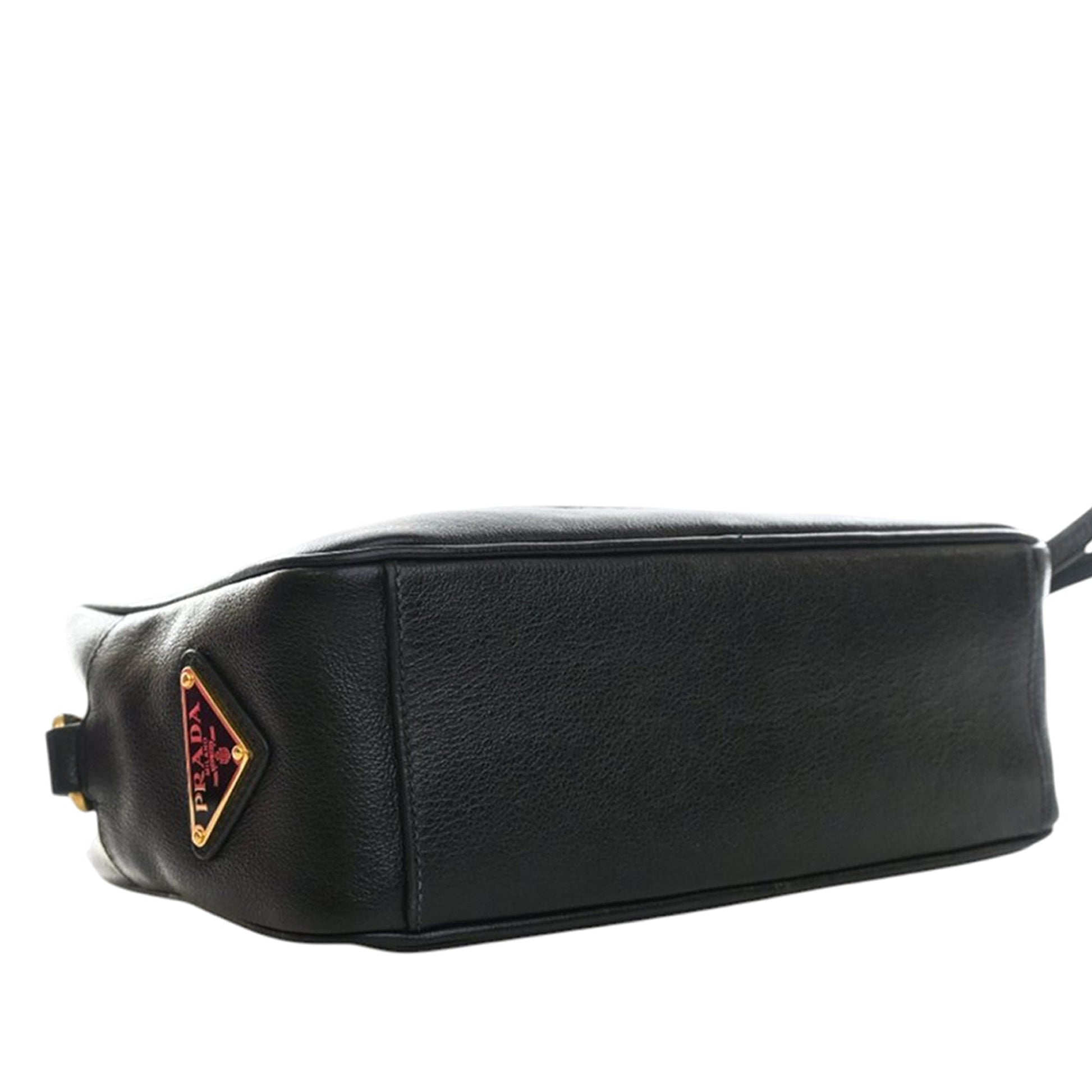 Prada Small Embossed Calfskin Canapa Logo Camera Bag