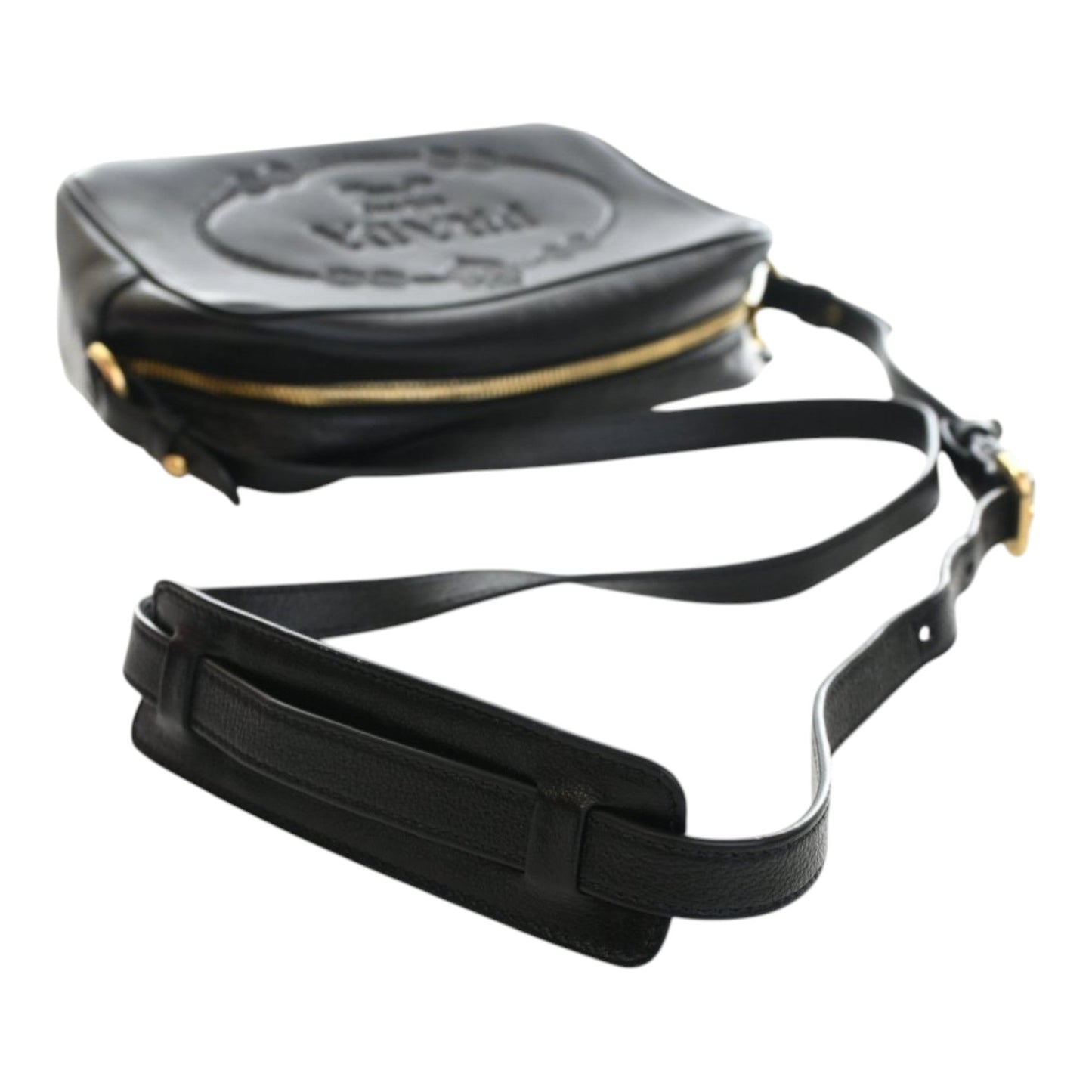 Prada Small Embossed Calfskin Canapa Logo Camera Bag