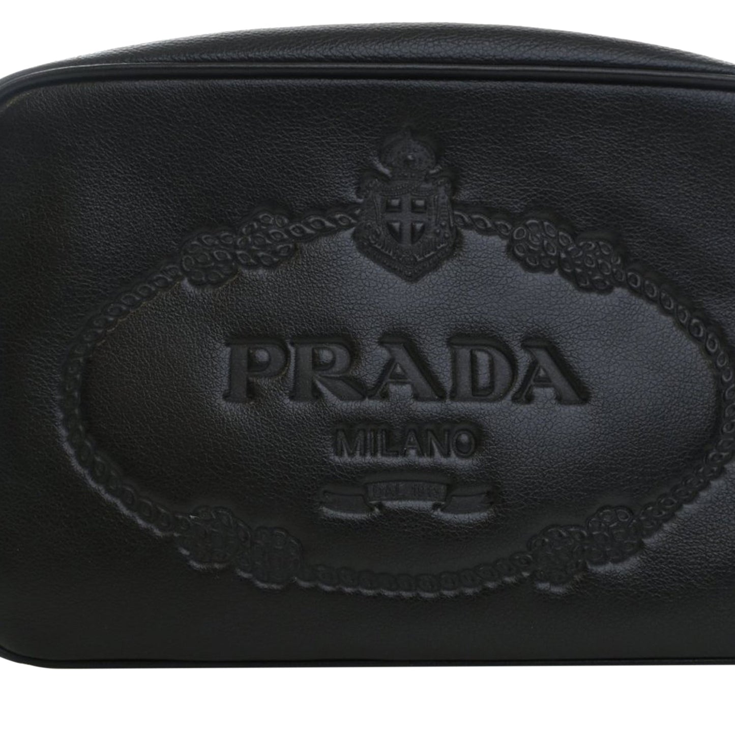 Prada Small Embossed Calfskin Canapa Logo Camera Bag