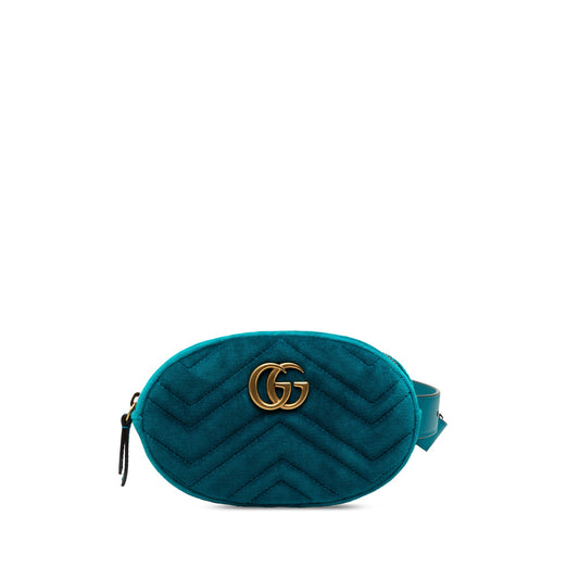 Gucci GG Marmont Matelasse Velvet Belt Bag