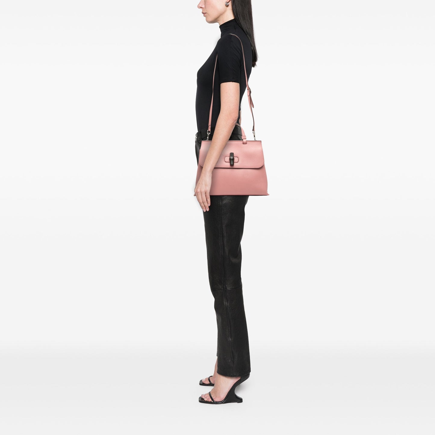 Gucci Medium Leather Bamboo Daily Satchel