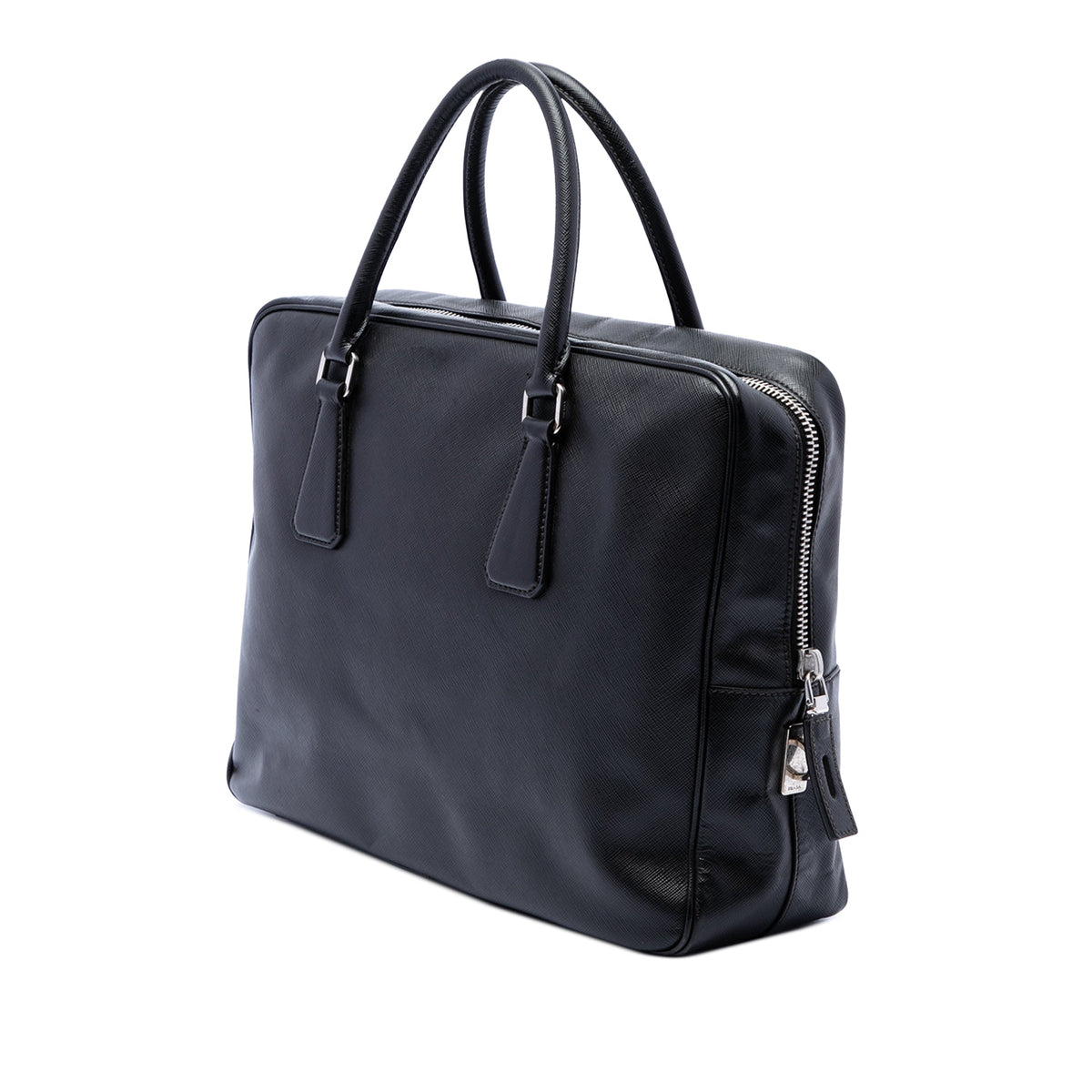 Prada Saffiano Lux Letterman Briefcase — Black