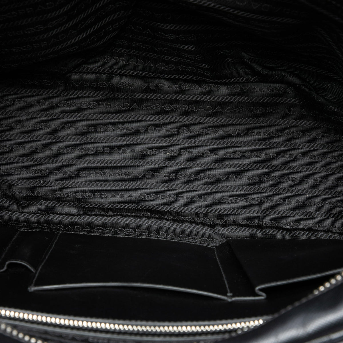 Prada Saffiano Lux Letterman Briefcase — Black