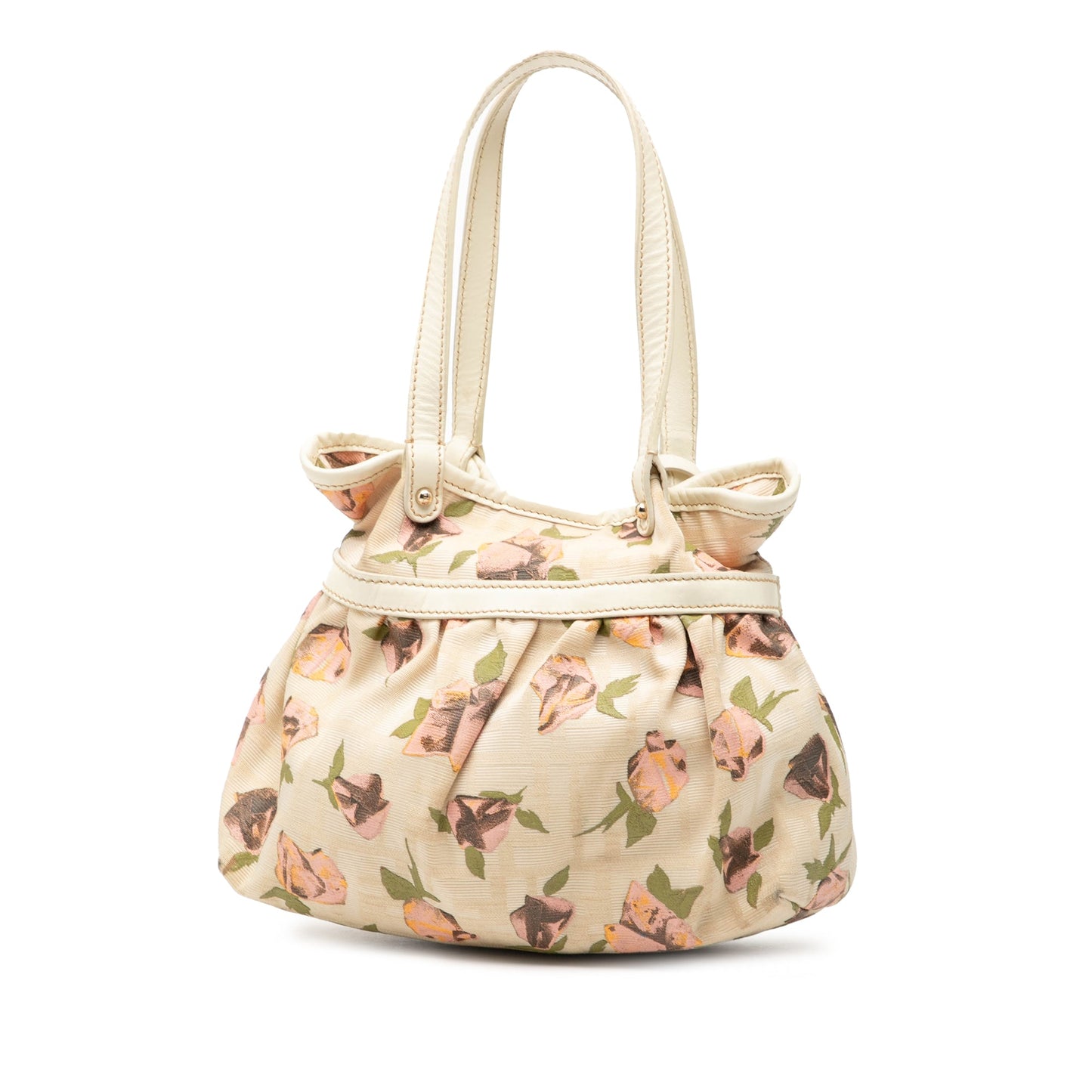 Fendi Mini Zucca Canvas Rose Printed Chef Handbag