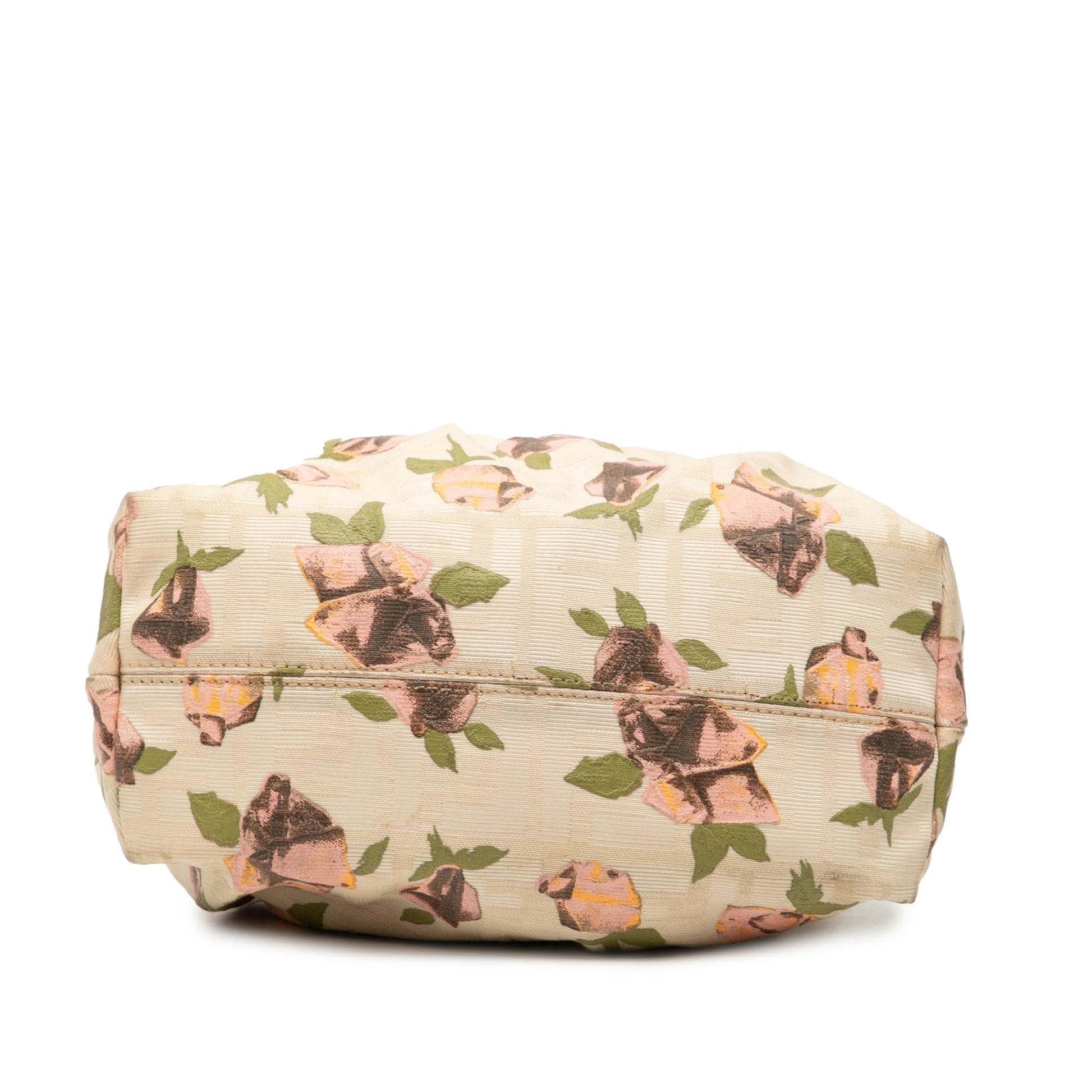 Fendi Mini Zucca Canvas Rose Printed Chef Handbag