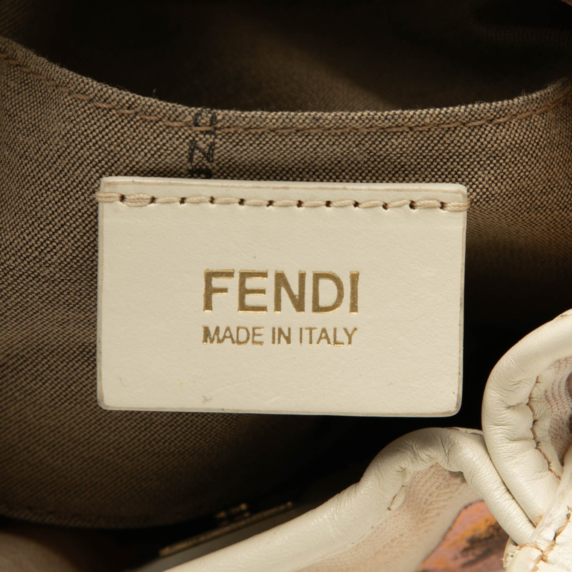 Fendi Mini Zucca Canvas Rose Printed Chef Handbag