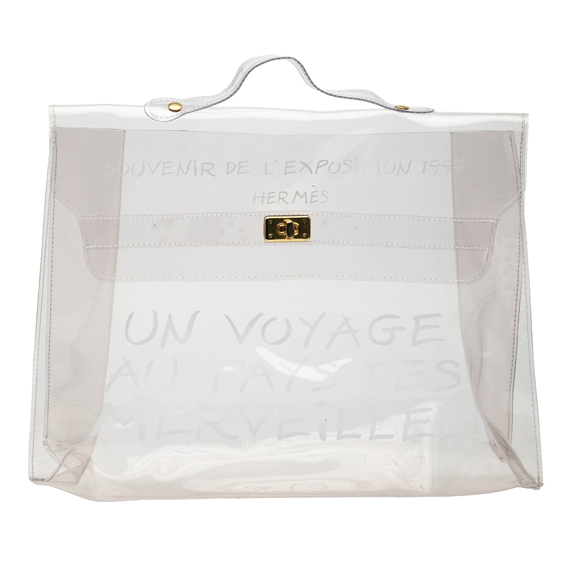 Hermès Vinyl Souvenir De L Exposition Kelly Handbag