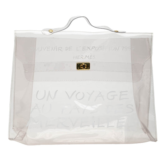 Hermès Vinyl Souvenir De L Exposition Kelly Handbag