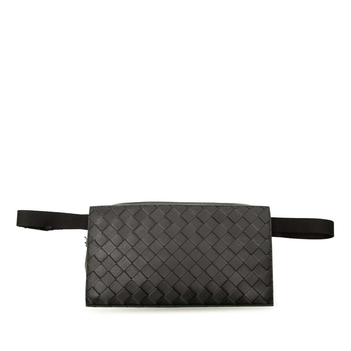 Bottega Veneta Intrecciato Trimmed Nappa Belt Bag — Black