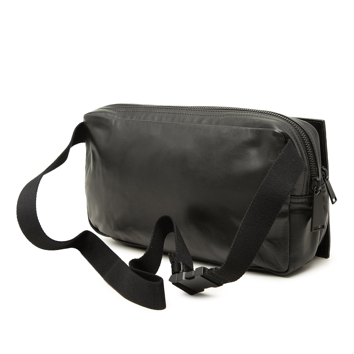 Bottega Veneta Intrecciato Trimmed Nappa Belt Bag — Black