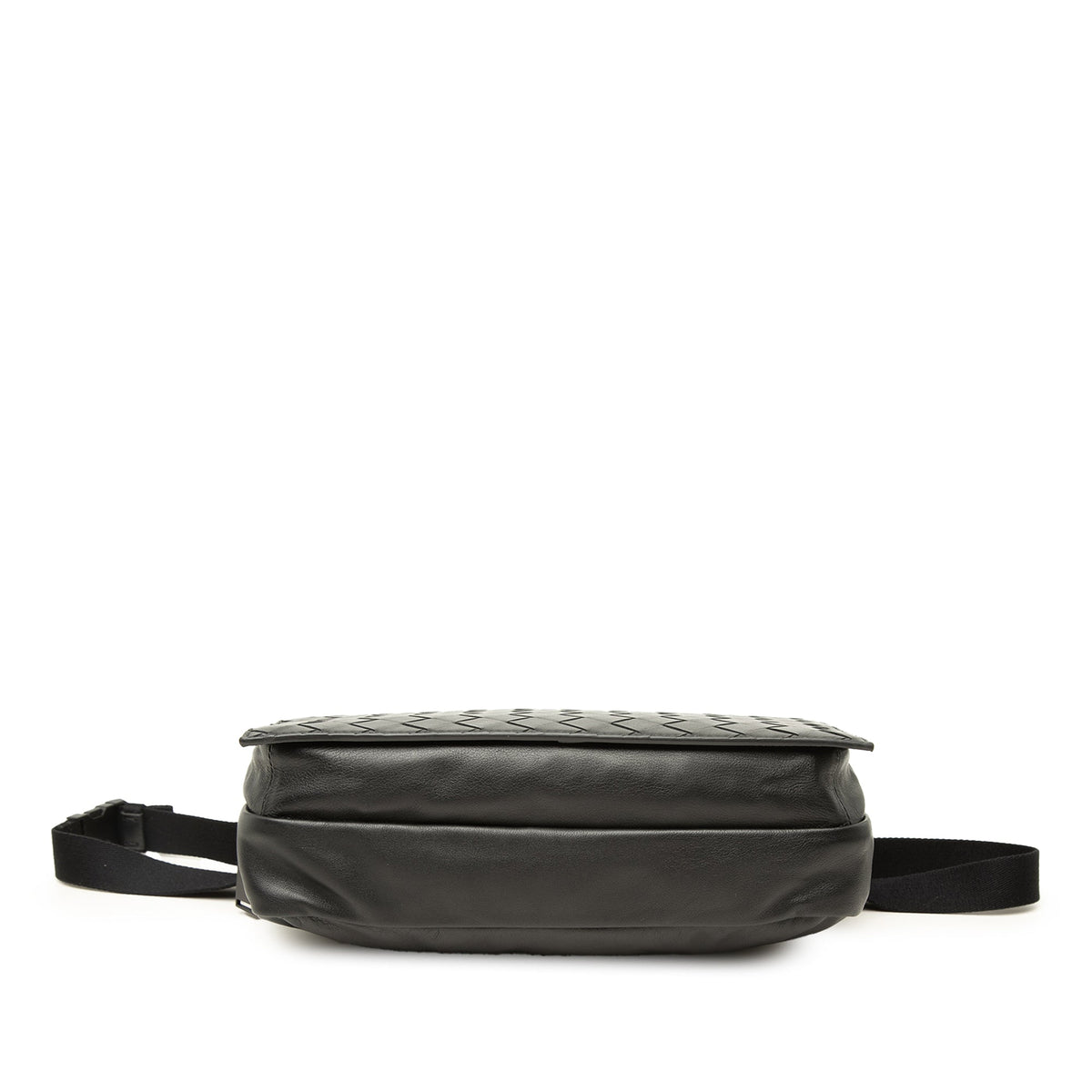 Bottega Veneta Intrecciato Trimmed Nappa Belt Bag — Black