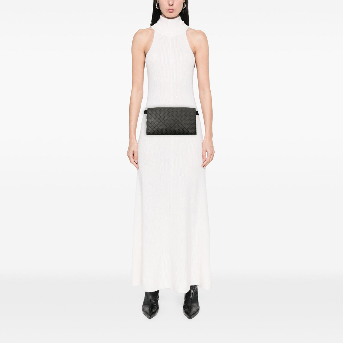 Bottega Veneta Intrecciato Trimmed Nappa Belt Bag — Black
