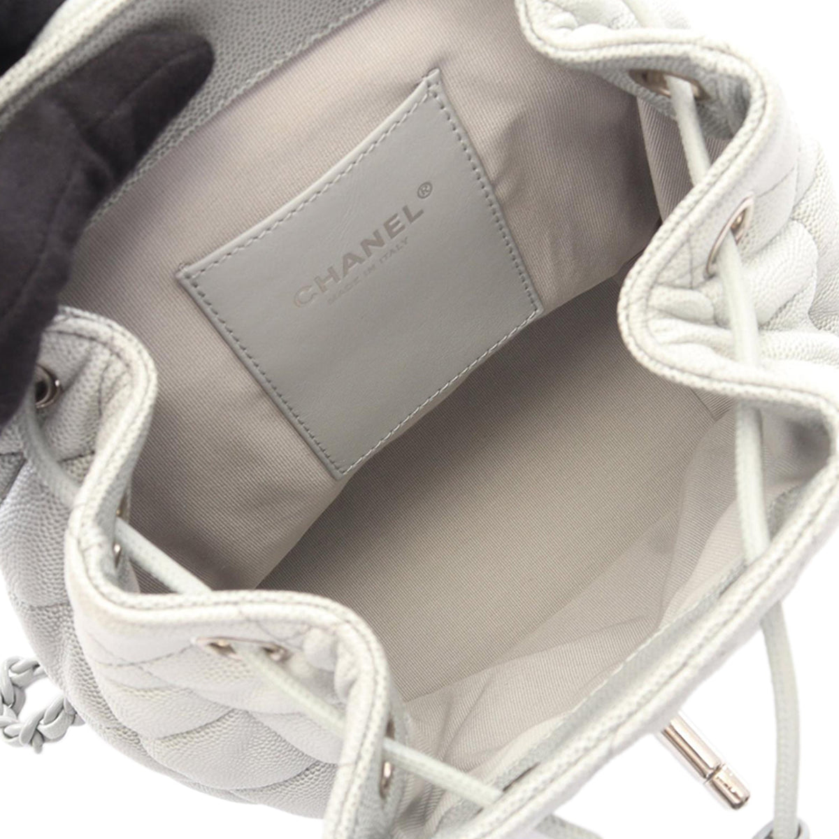 Chanel Lacquered CC Quilted Shaded Caviar My Everything Drawstring Backpack