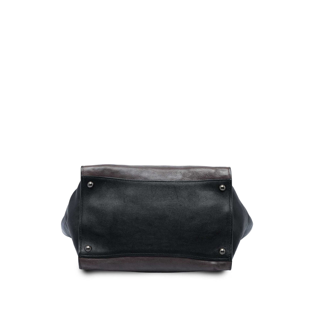 Prada Bicolor Glace Calf Twin Pocket Double Handle Satchel — Brown