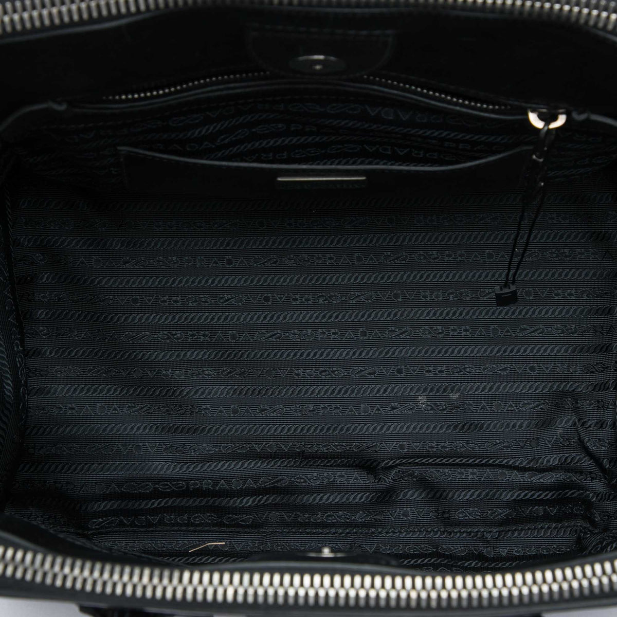 Prada Bicolor Glace Calf Twin Pocket Double Handle Satchel — Brown