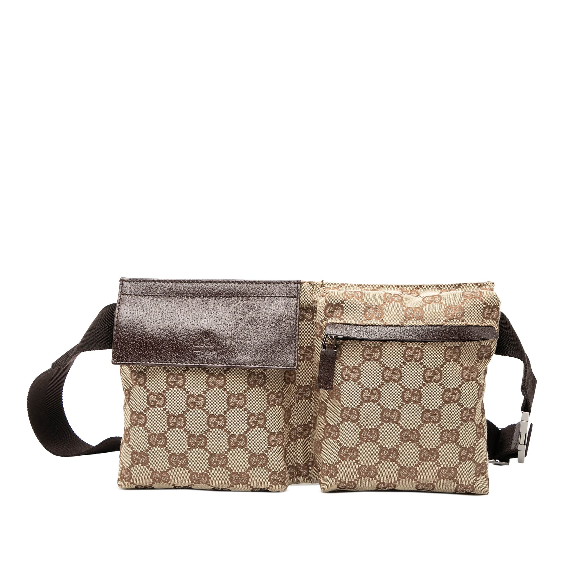 Gucci GG Canvas Double Pocket Belt Bag