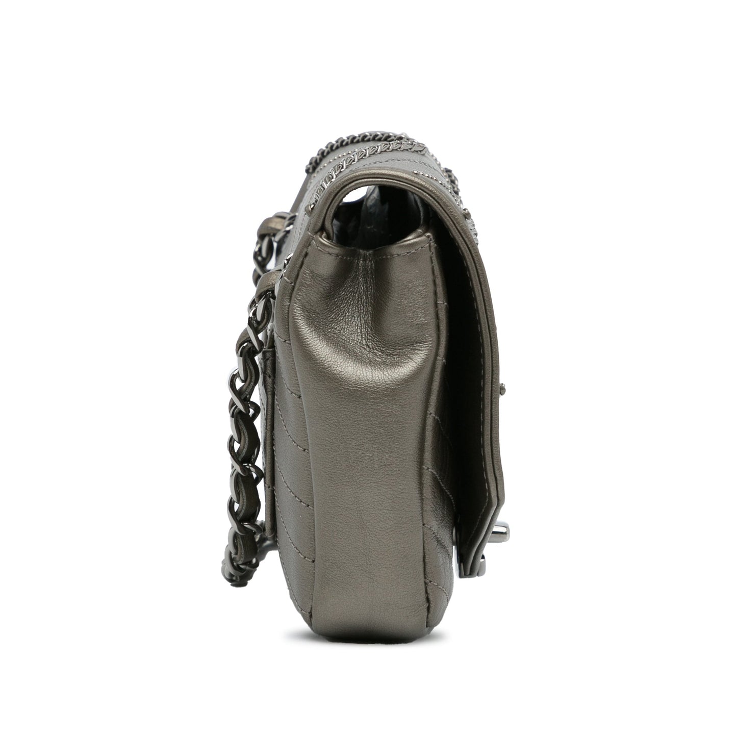 Chanel Mini Embellished Calfskin Chevron Square Envelop Flap