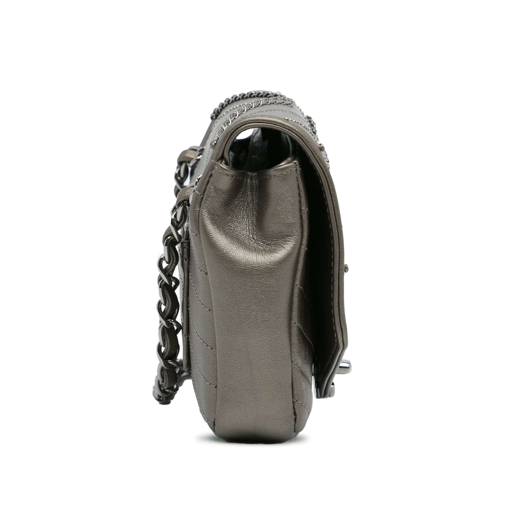 Chanel Mini Embellished Calfskin Chevron Square Envelop Flap