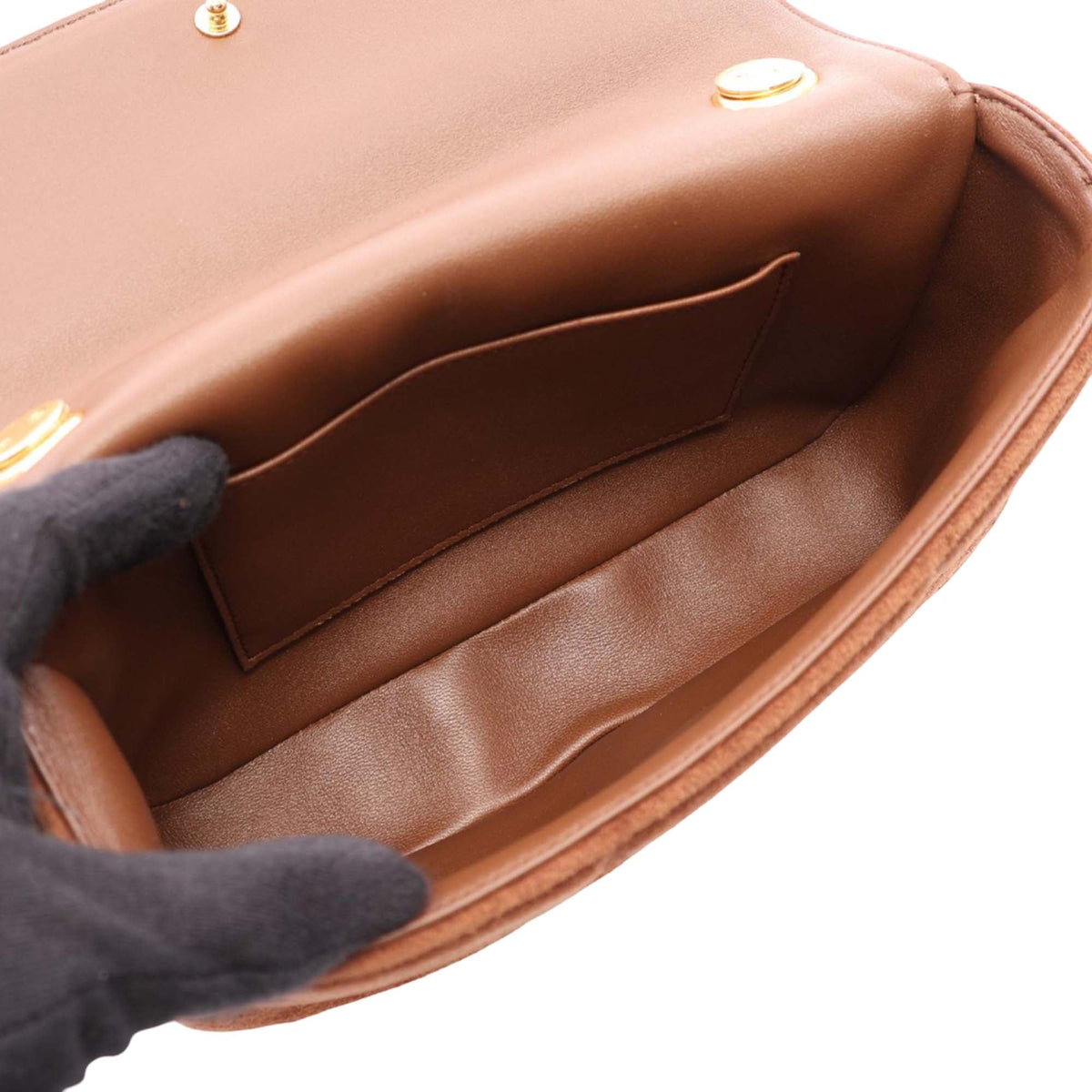 Celine Suede Monochrome Shoulder Bag — Brown
