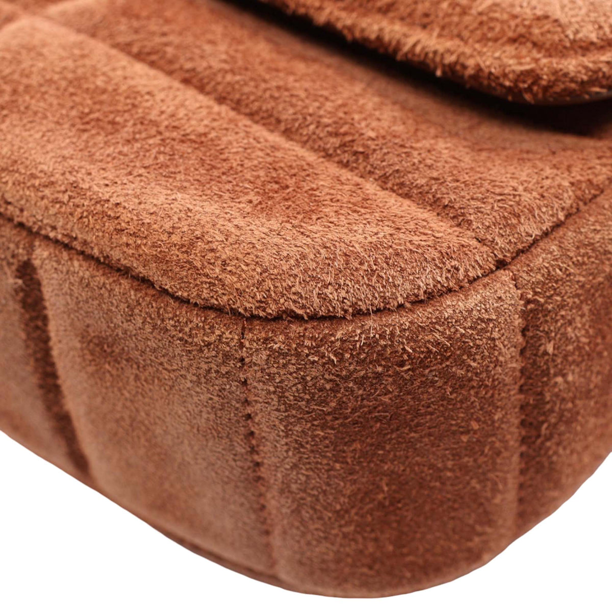 Celine Suede Monochrome Shoulder Bag — Brown