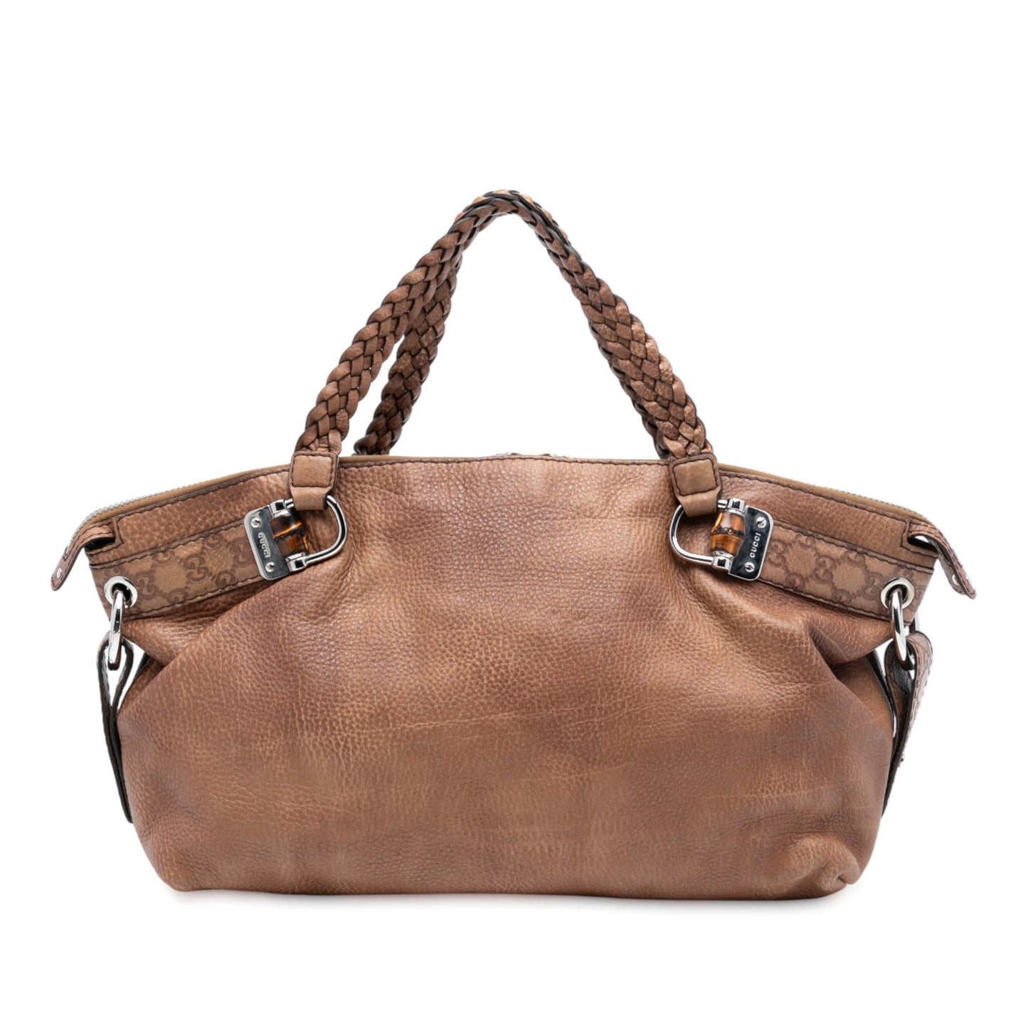 Gucci Medium Leather Bamboo Bar Tote