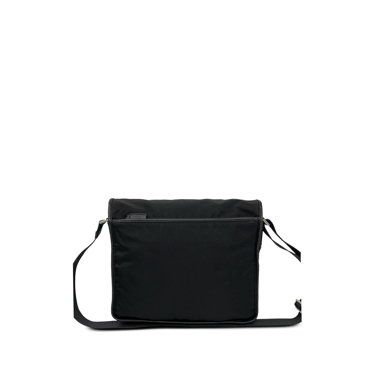 Prada Tessuto Buckle Messenger Bag — Black