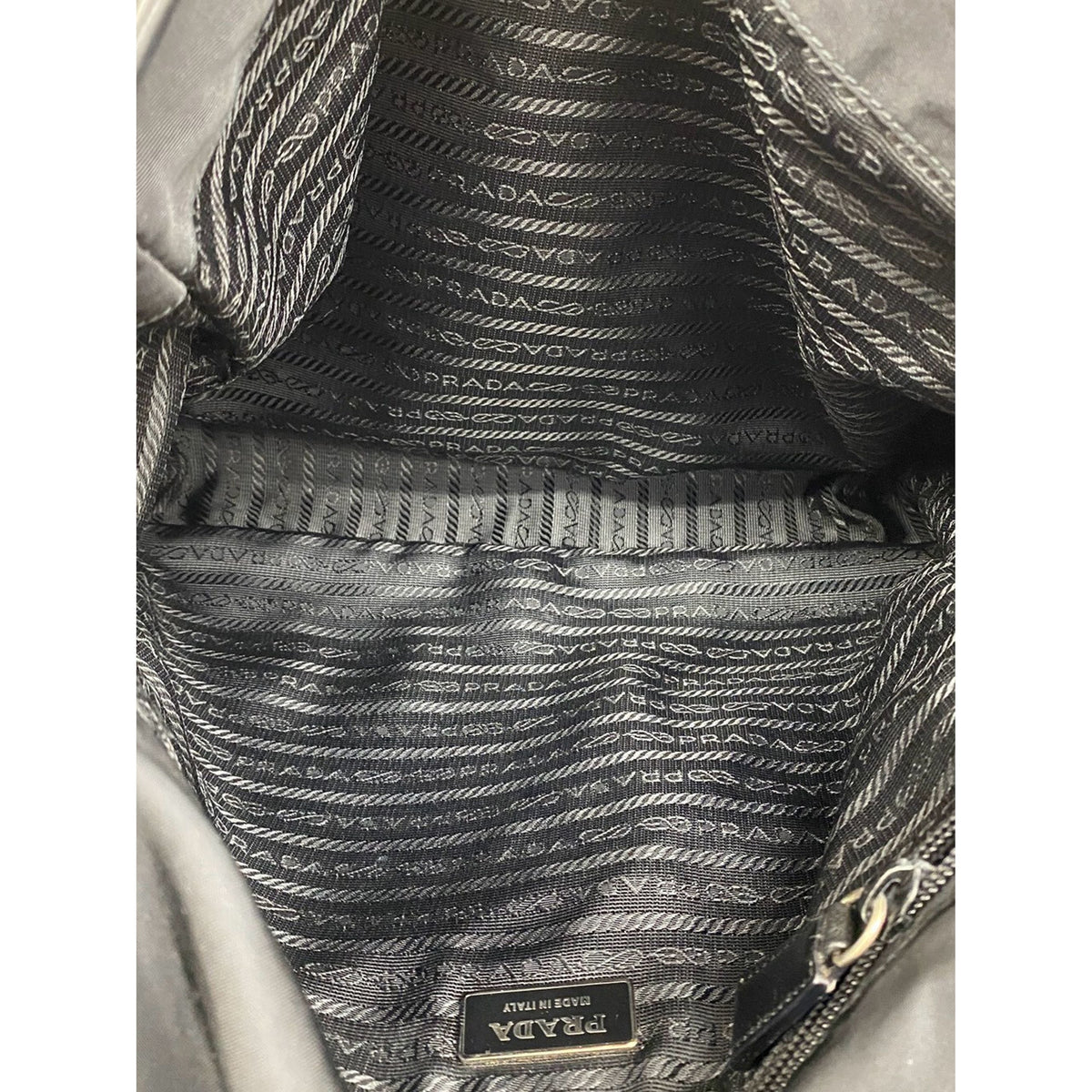 Prada Tessuto Buckle Messenger Bag — Black