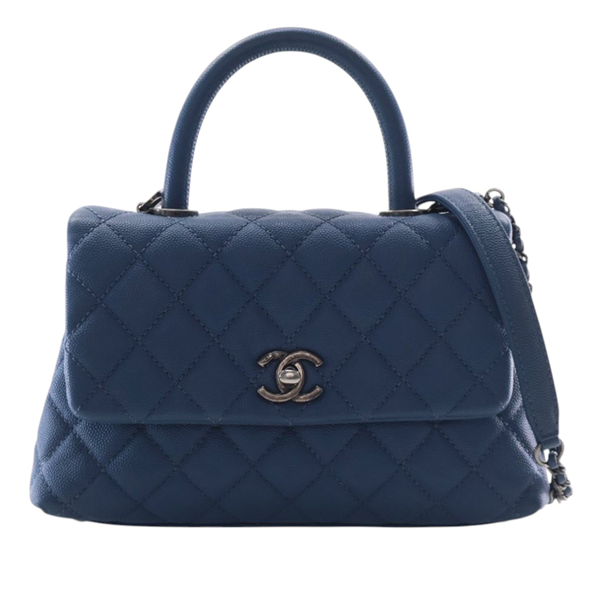 Chanel Mini Quilted Caviar Coco Top Handle Bag