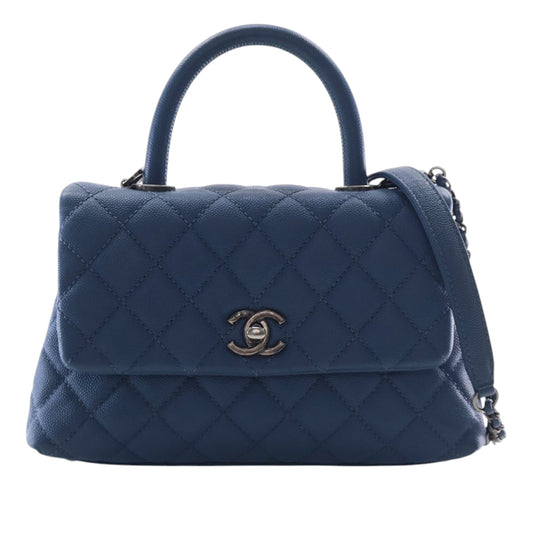 Chanel Mini Quilted Caviar Coco Top Handle Bag