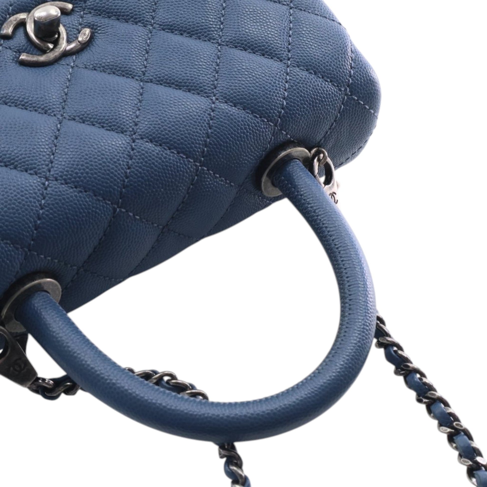Chanel Mini Quilted Caviar Coco Top Handle Bag