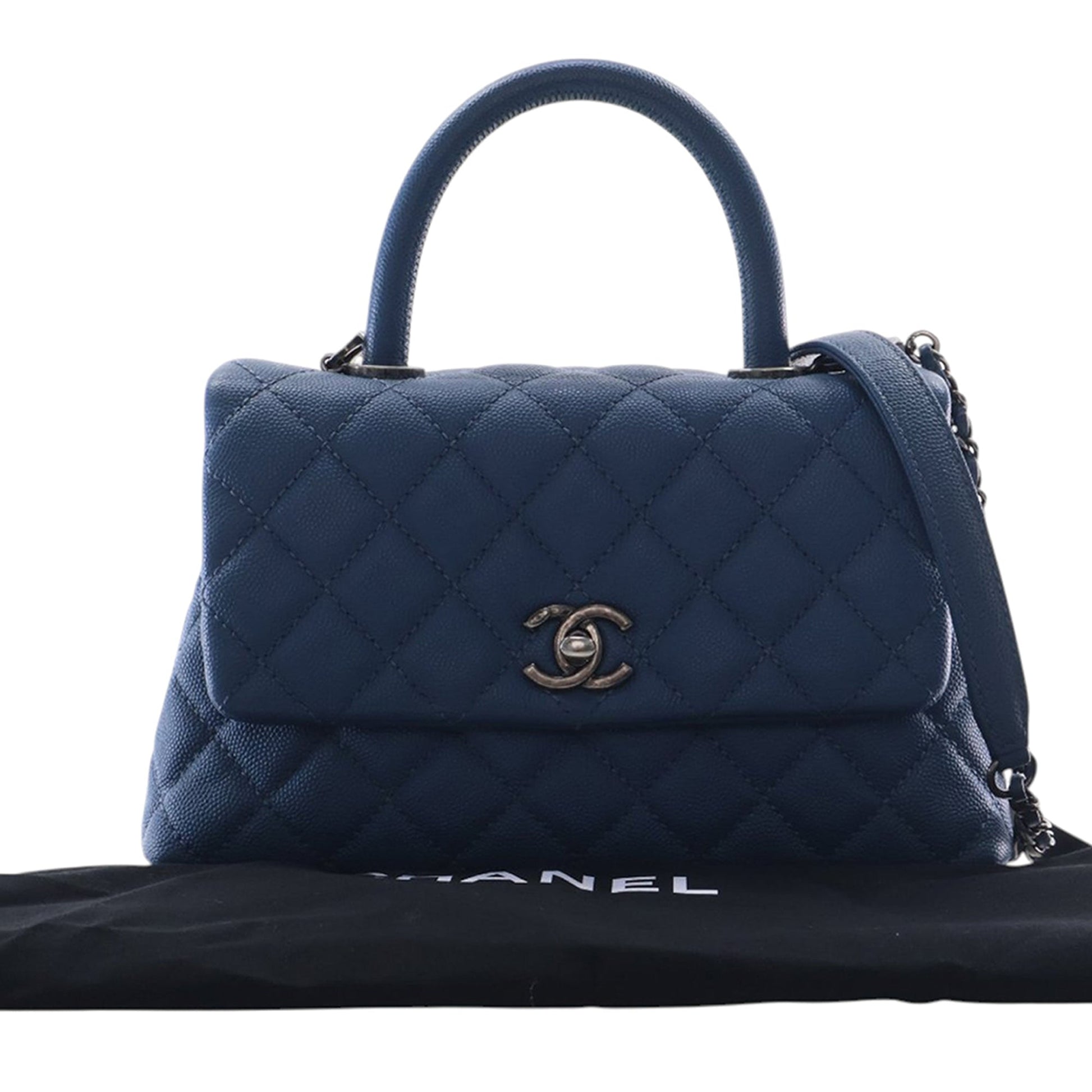 Chanel Mini Quilted Caviar Coco Top Handle Bag