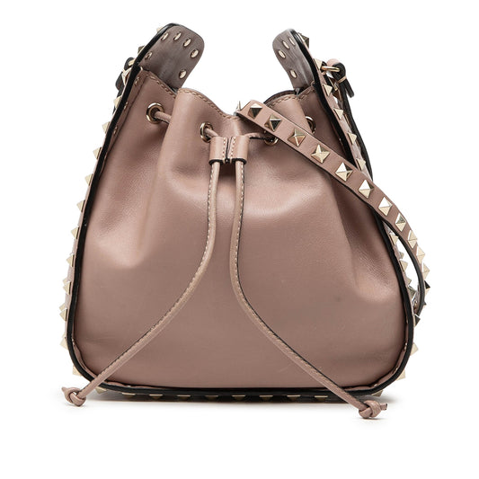 Valentino Small Leather Rockstud Bucket Bag