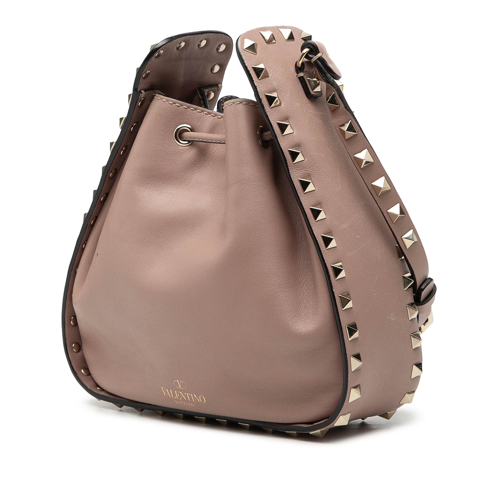 Valentino Small Leather Rockstud Bucket Bag
