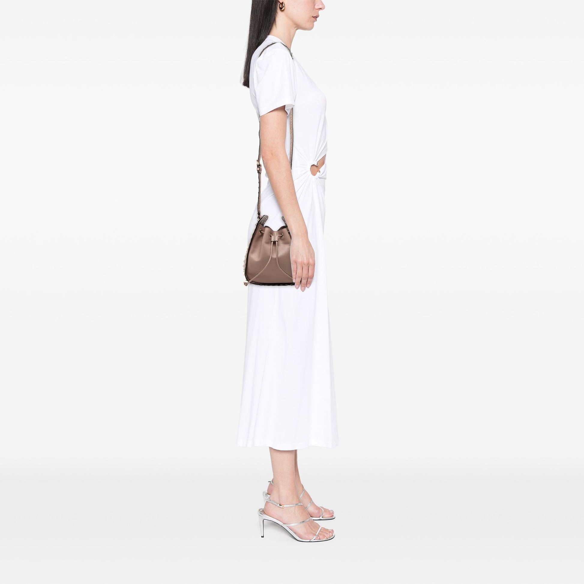 Valentino Small Leather Rockstud Bucket Bag