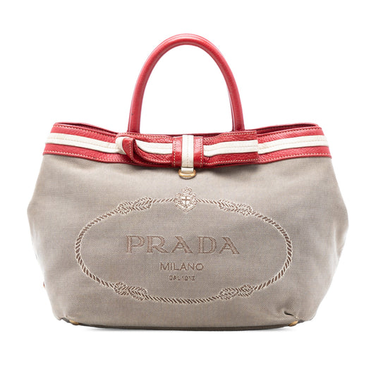 Prada Canvas Canapa Logo Tote