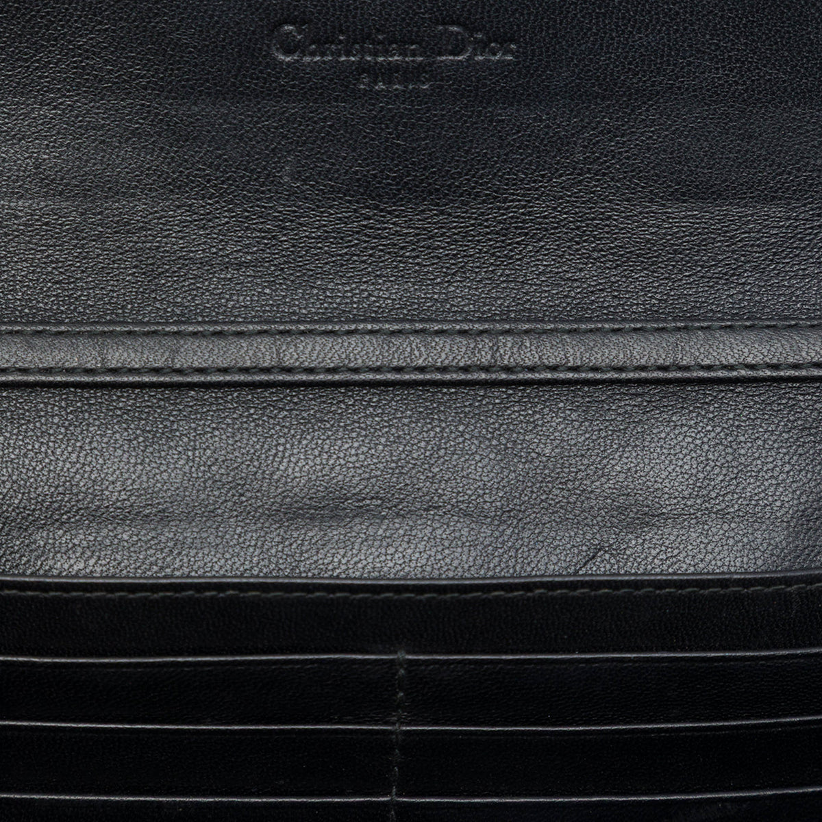 Dior Patent and Lambskin Cannage Lady Dior Wallet On Chain — Black