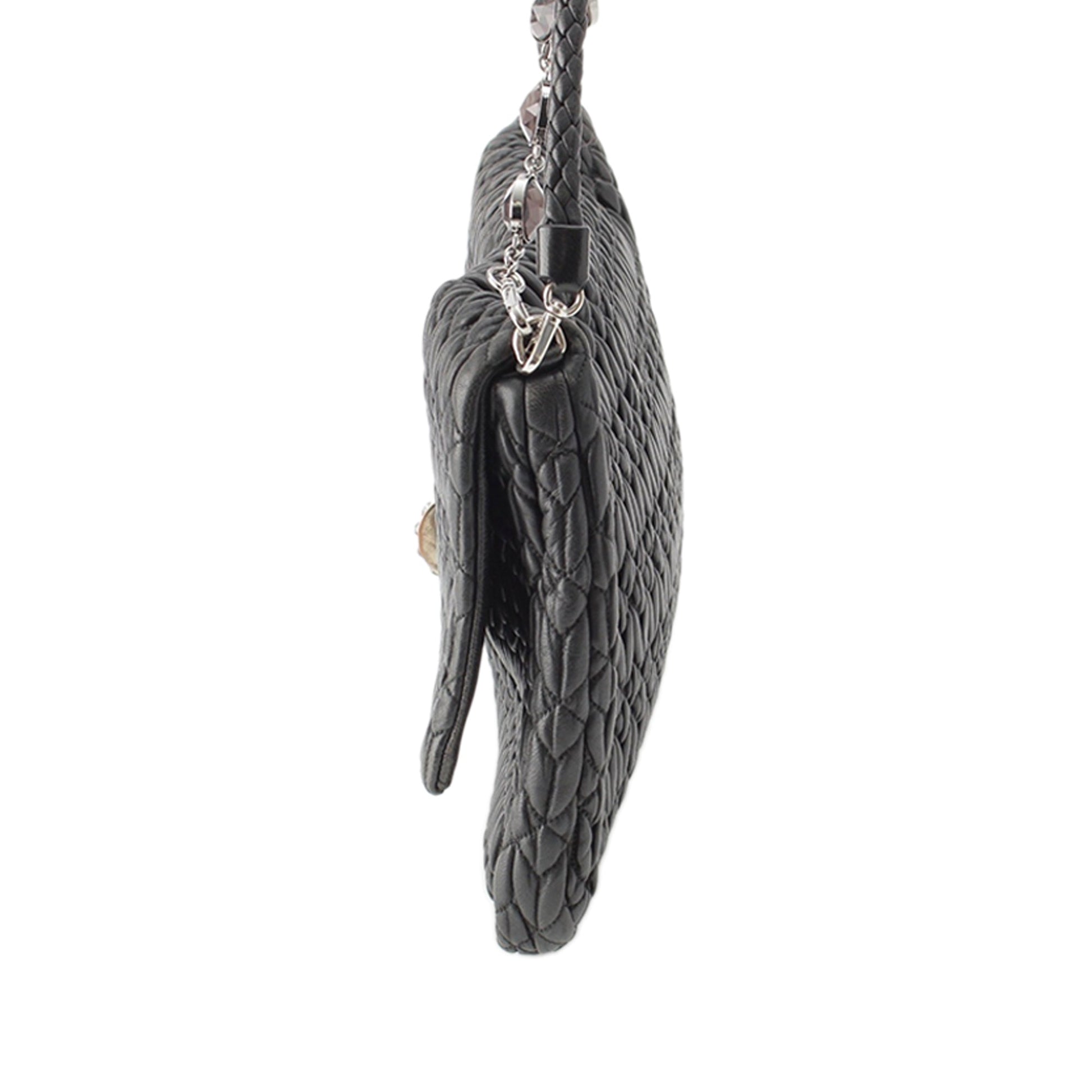 Miu Miu Matelasse Nappa Crystal Chain Satchel