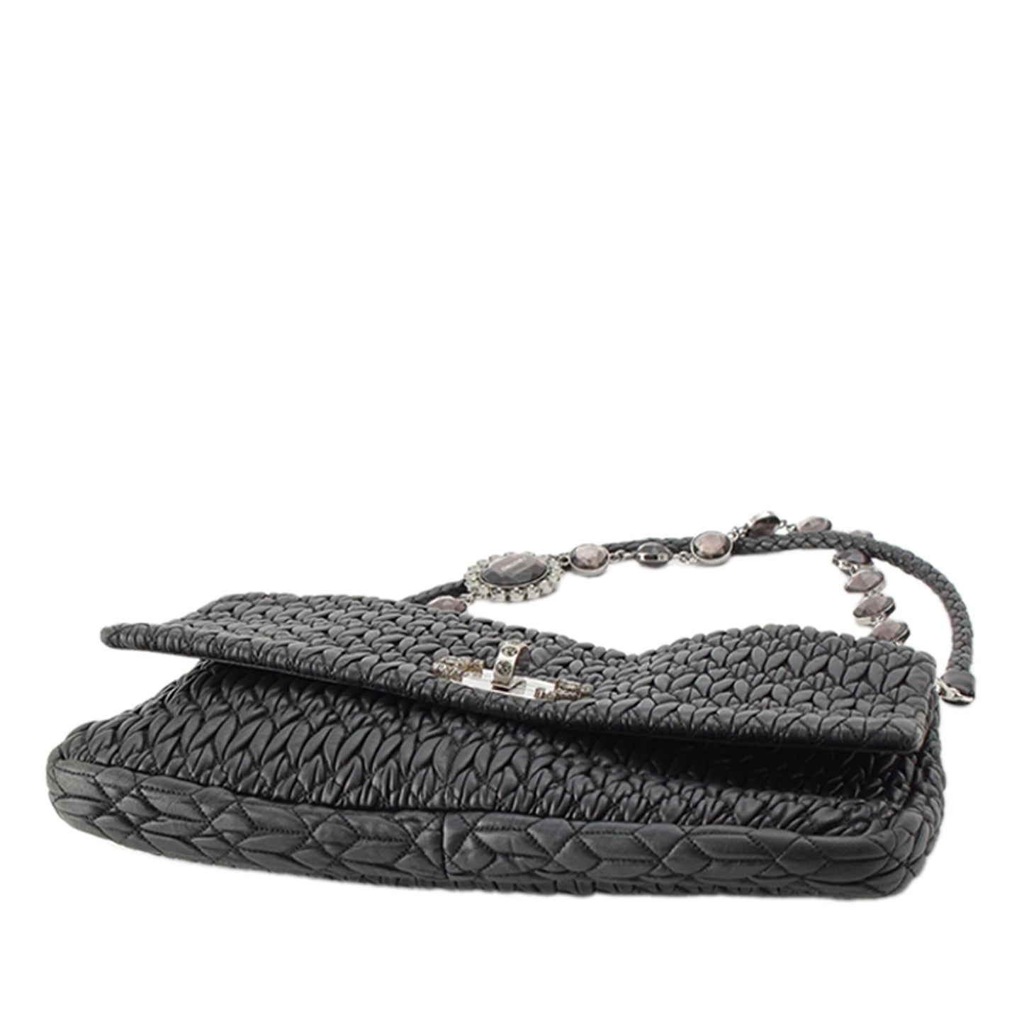 Miu Miu Matelasse Nappa Crystal Chain Satchel