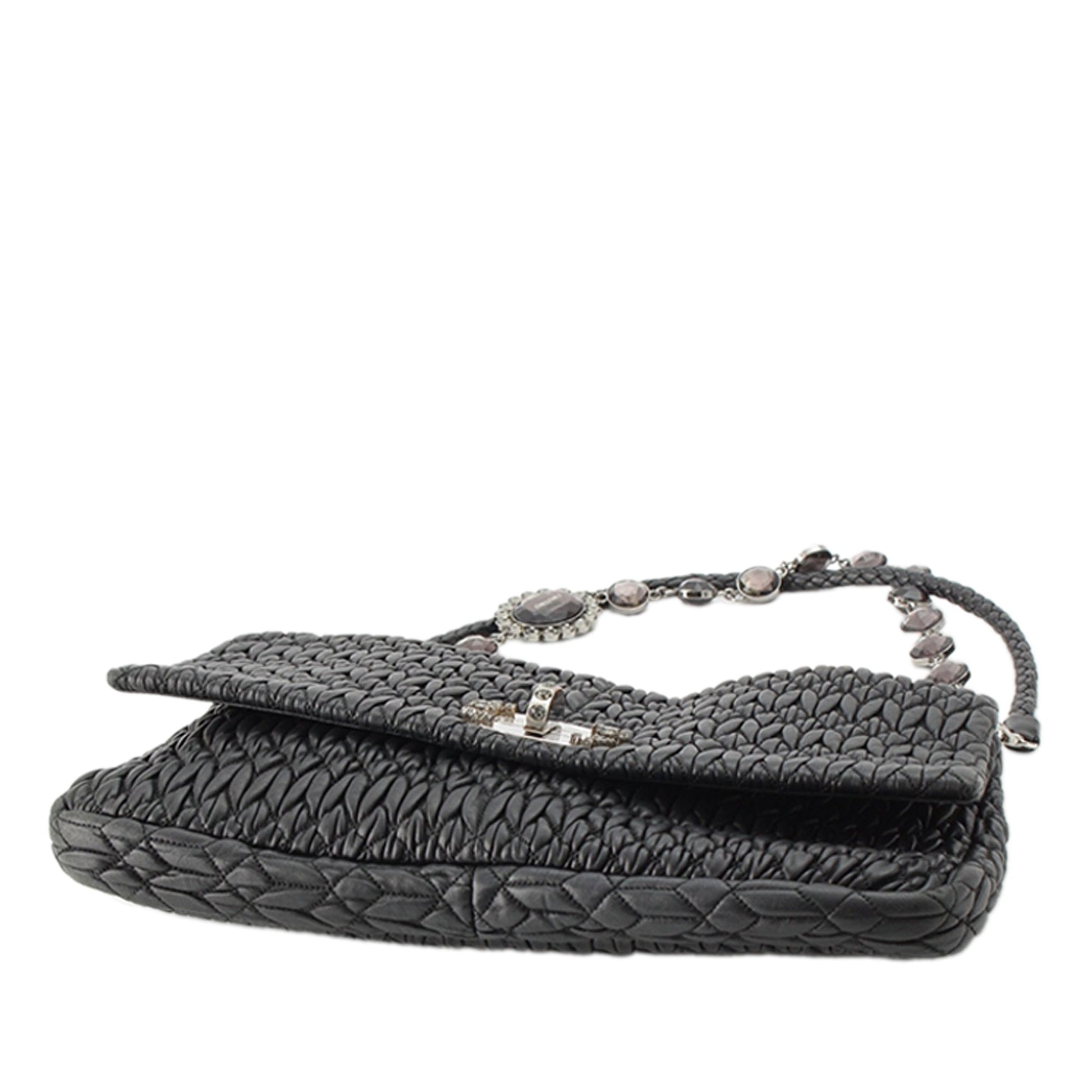 Miu Miu Matelasse Nappa Crystal Chain Satchel