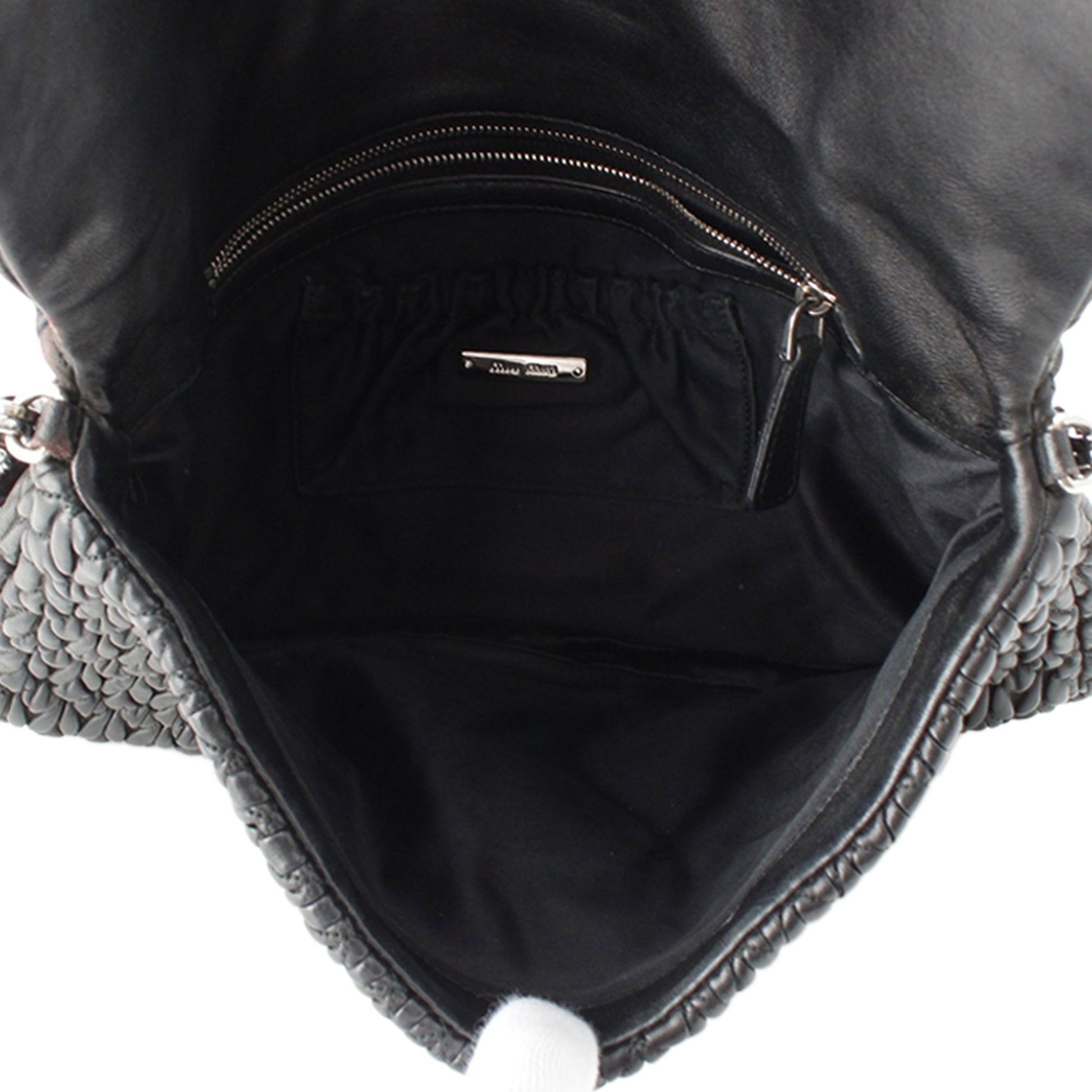 Miu Miu Matelasse Nappa Crystal Chain Satchel