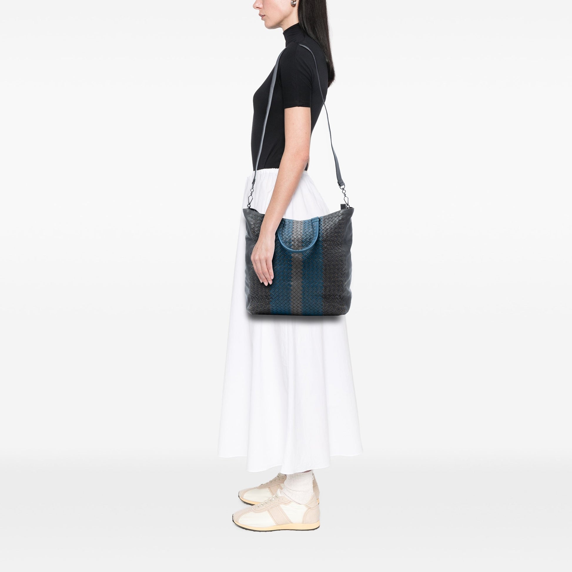 Bottega Veneta Tricolor Nappa Intrecciato Convertible Tote