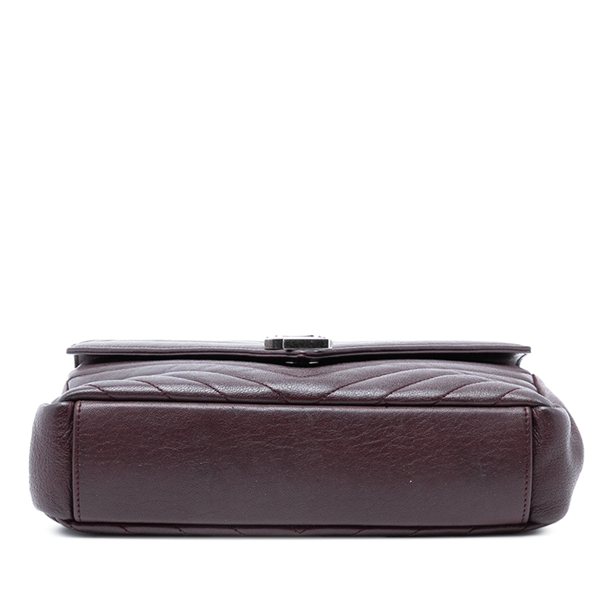 Saint Laurent Medium Quilted Chevron Sheepskin College Satchel