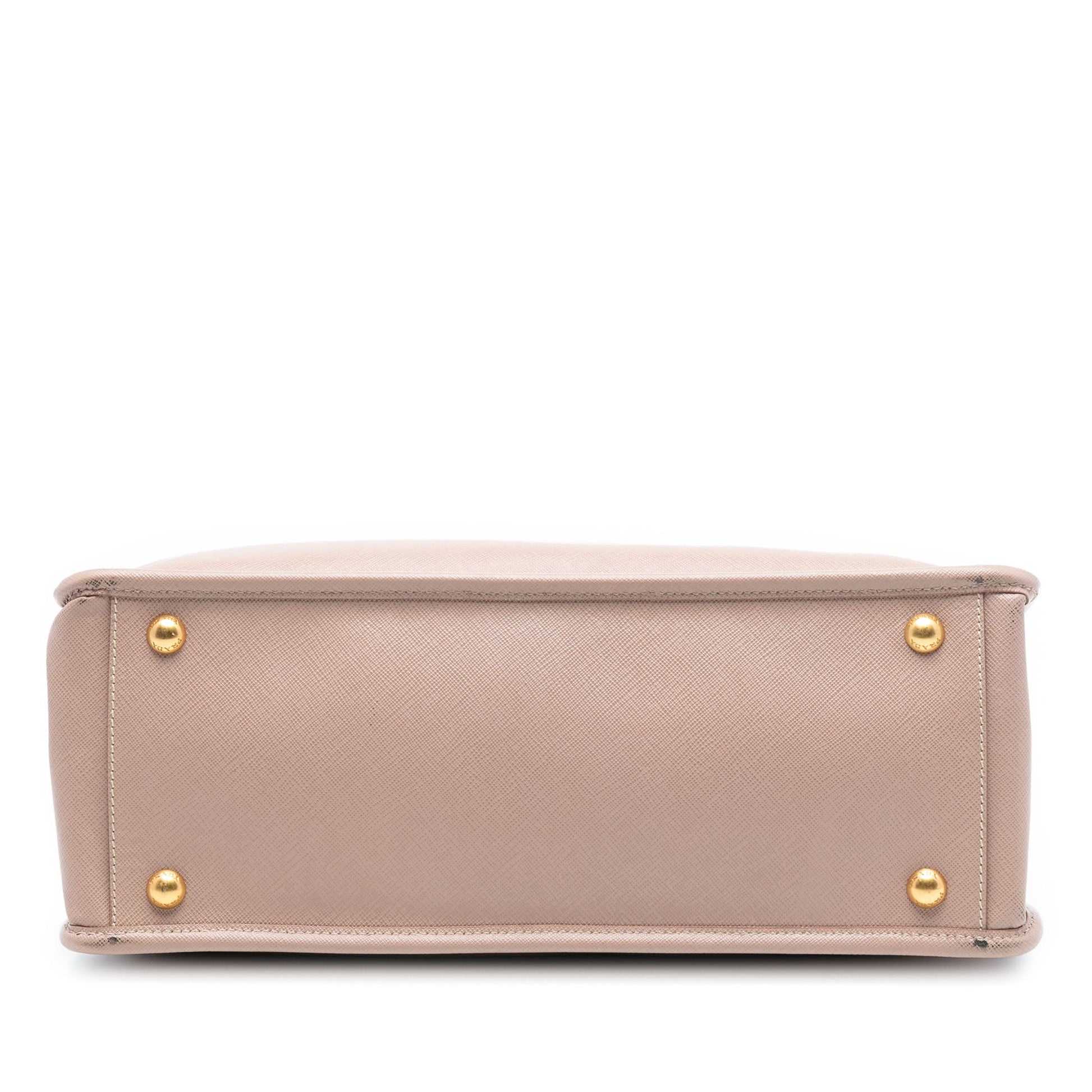 Prada Saffiano Lux Double Zip Frame Tote