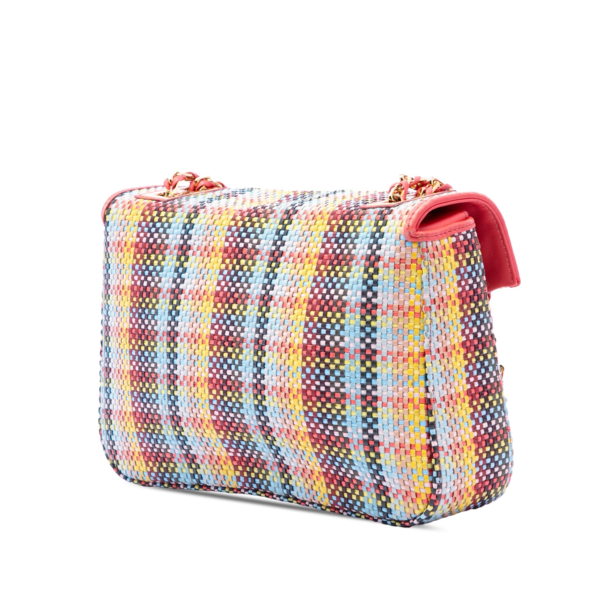 Fendi Multicolor Woven Nappa Be Baguette Crossbody